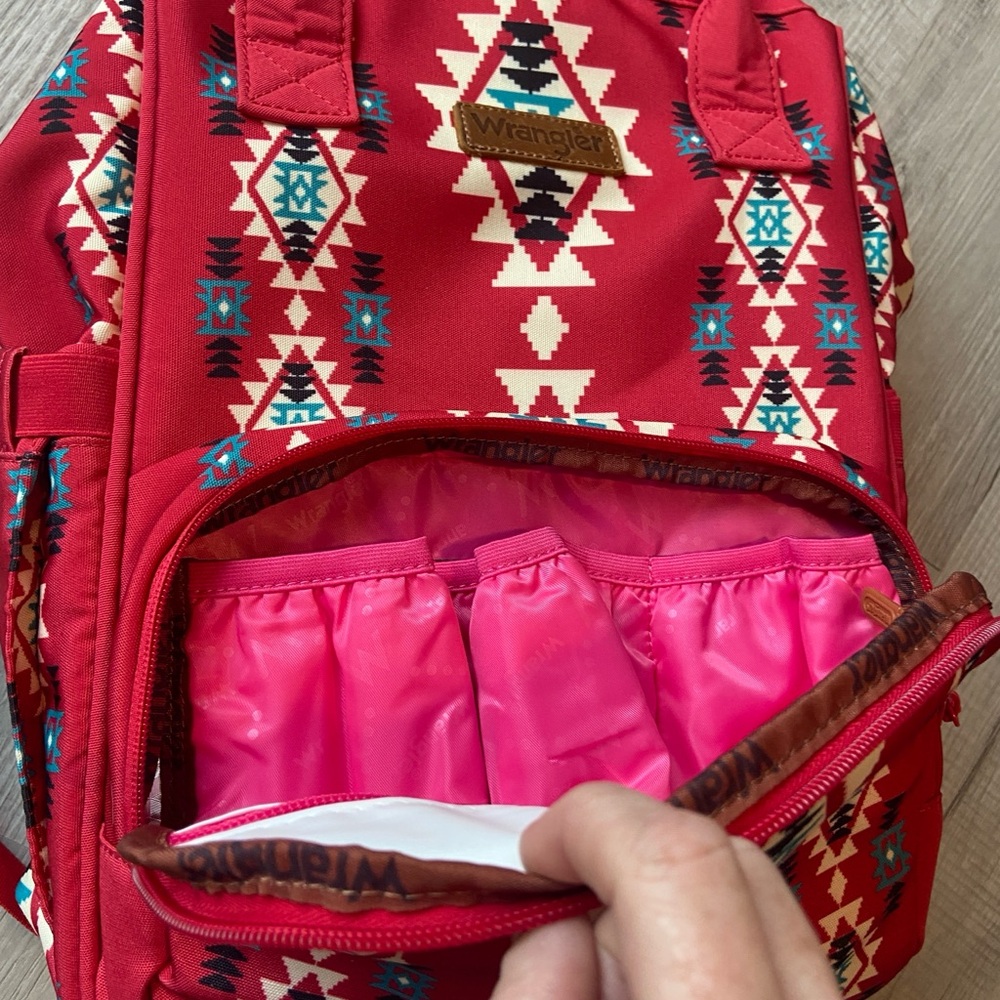 Red Patterned Backpack - image 2
